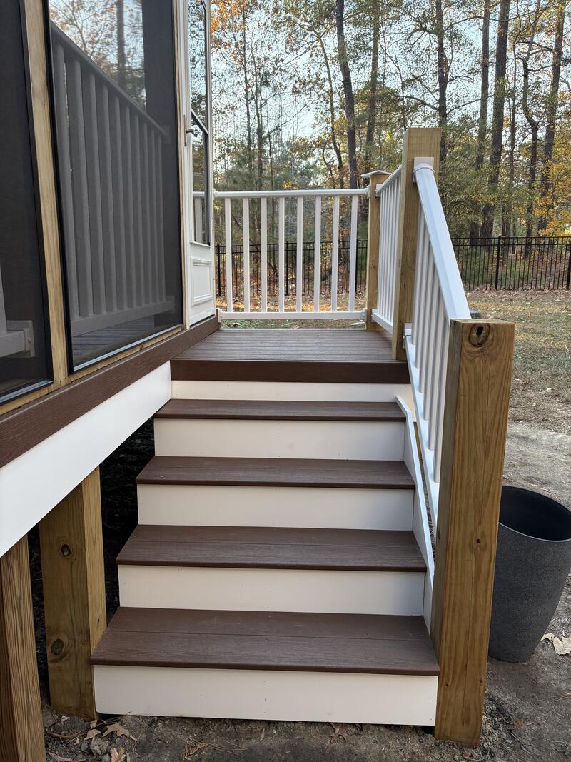 Wood and Composite Screened Porch — Stairs and Railings — J. Severt Contracting